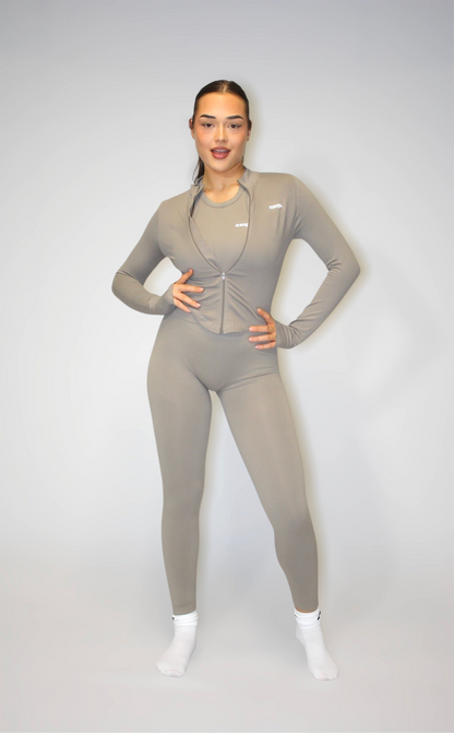 Zip top taupe