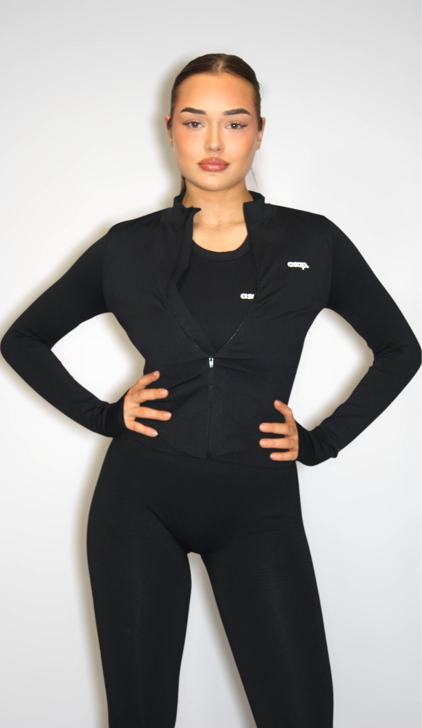 Zip top zwart