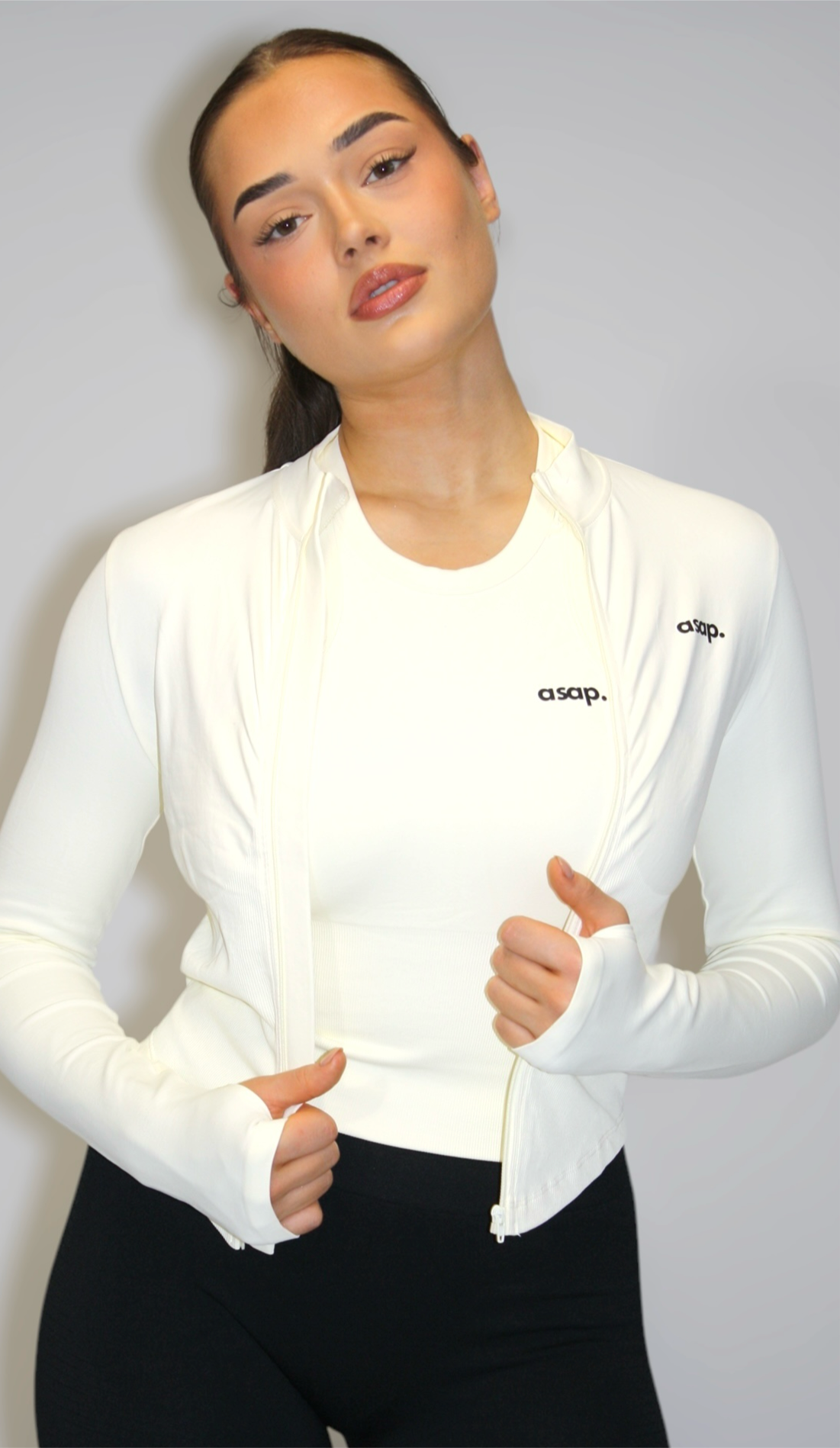 Zip top beige