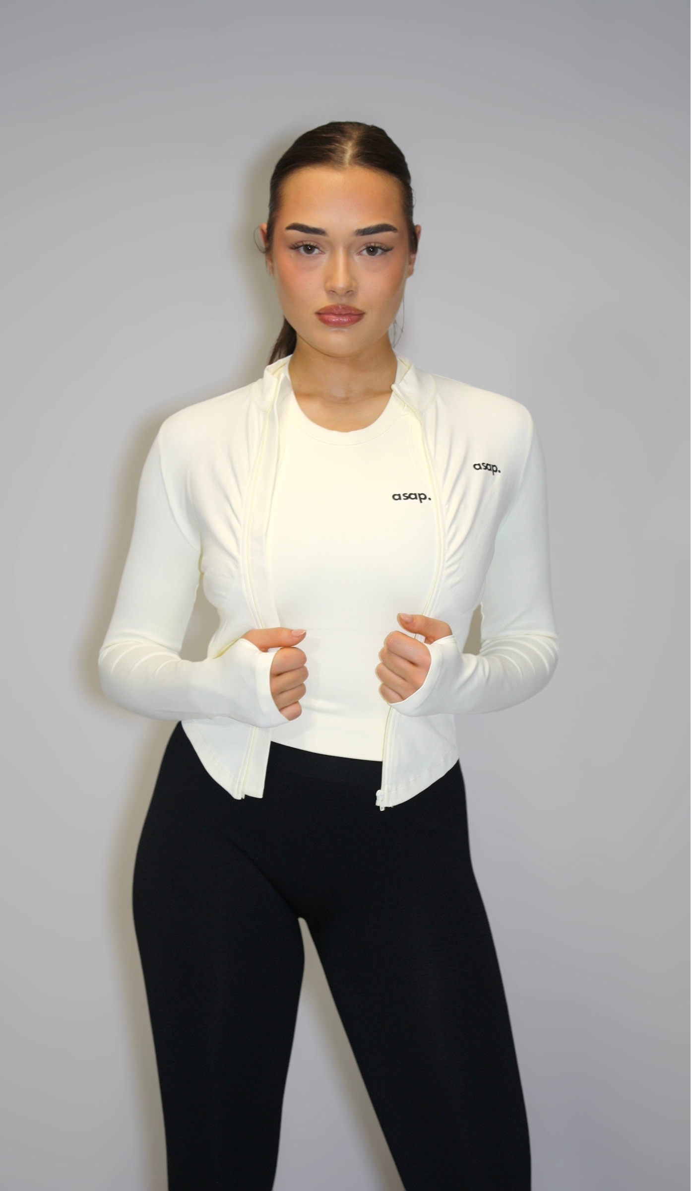 Zip top beige